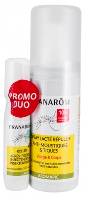 Pranarôm Aromapic Spray Lacté Répulsif 100 ml + Roller Effet Froid Après-Piqûre 15 ml