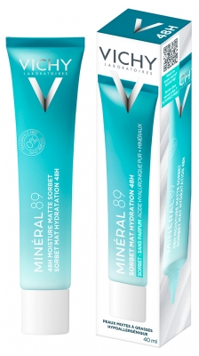 Vichy Minéral 89 Gel Sorbet Mat Hydratation Sans Parfum 48H 40 ml