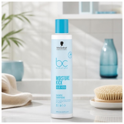 Bonacure Schwarzkopf Shampoing Moisture Kick Cheveux Normaux à Secs et Ondulés 250 ml