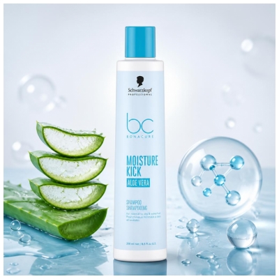 Bonacure Schwarzkopf Shampoing Moisture Kick Cheveux Normaux à Secs et Ondulés 250 ml