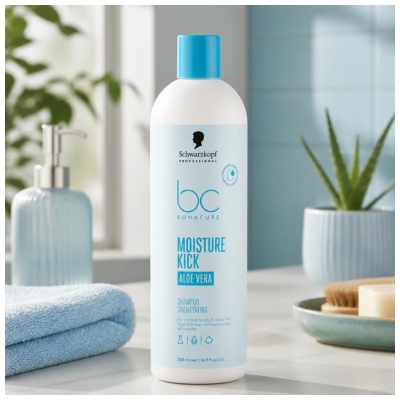 Bonacure Schwarzkopf Shampoing Moisture Kick Cheveux Normaux à Secs et Ondulés 500 ml