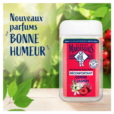 Le Petit Marseillais Gel Douche Hydratant Extra Doux Cerise & Jasmin 250 ml