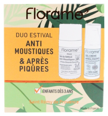 Florame Roll-On Anti-Moustiques 50 ml + Gel Crème Après-Piqûres Effet Froid Bio 30 ml