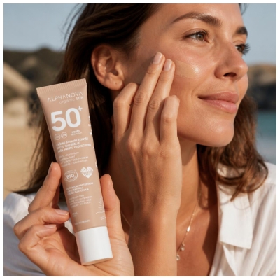Alphanova Sun Crème Solaire Teinté Dorée Visage SPF50+ Bio 40 g