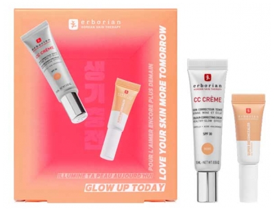 Erborian CC Crème à la Centella SPF30 Doré Tube 15 ml + Super BB Concealer Anti-Cernes Anti-Imperfections SPF25 Doré 3 ml
