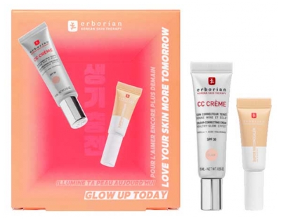 Erborian CC Crème à la Centella SPF30 Clair Tube 15 ml + Super BB Concealer Anti-Cernes Anti-Imperfections SPF25 Nude 3 ml
