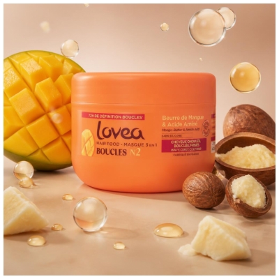 Lovea Hair Food Masque Boucles 3en1 au Beurre de Mangue & Acide Aminé 390 ml