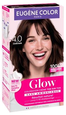 Eugène Color Glow Coloration Crème Ton sur Ton Sans Ammoniaque - Coloration : 4.0 Châtain