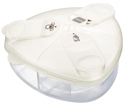 MAM Boite Doseuse de Lait - 3 Compartiments - Couleur : Blanc 2