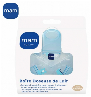 MAM Boite Doseuse de Lait - 3 Compartiments - Couleur : Bleu