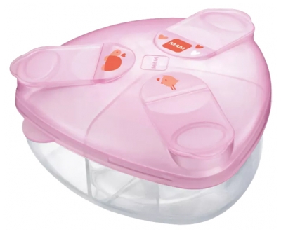 MAM Boite Doseuse de Lait - 3 Compartiments - Couleur : Rose