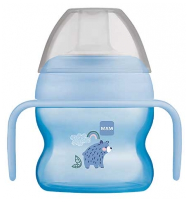 MAM Tasse à Bec Souple 150 ml Dès 6 Mois - Couleur : Bleu