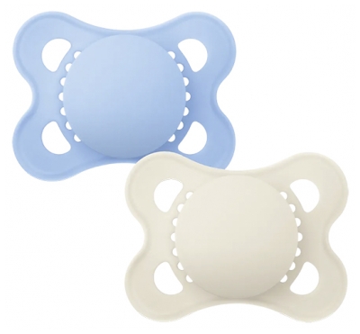 MAM 2 Sucettes Original Tendance 2 à 6 Mois - Modèle : Bleu et Beige