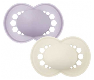 MAM 2 Sucettes Original Tendance Dès 6 Mois - Couleur : Mauve et Beige
