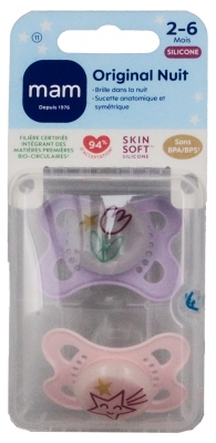 Sucettes Tommee Tippee Night Time Glow 0-6 Mois - Modèle : Fleur et Étoile
