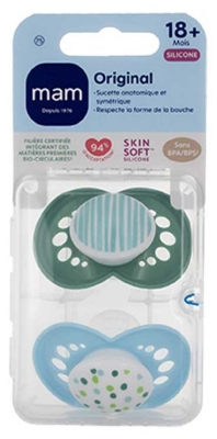 MAM Sucette Original Classique - 18+ Mois - Silicone - X2