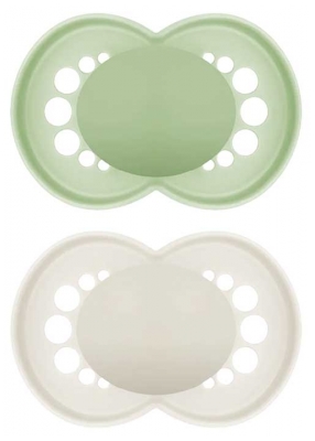 MAM 2 Sucettes Original Tendance Dès 18 Mois - Couleur : Vert et Beige