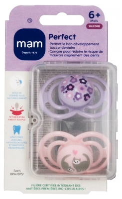 MAM 2 Sucettes Perfect Animaux Dès 6 Mois