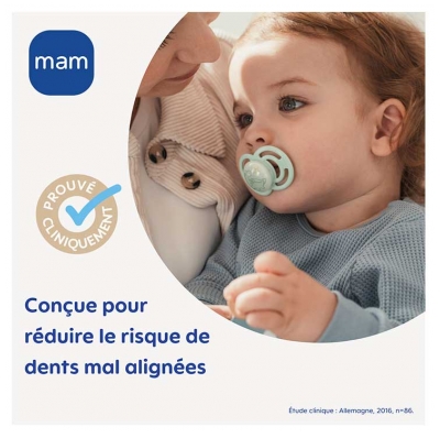 MAM 2 Sucettes Perfect Nuit 6 Mois et + - Modèle : Renards et Ours
