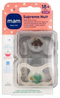Sucettes MAM Perfect Night 18 mois et plus - Lot de 2