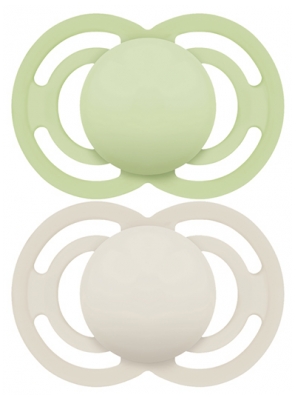 Sucettes Perfect Tendance 18 Mois et + - MAM Alternatif - Couleur : Vert et Blanc