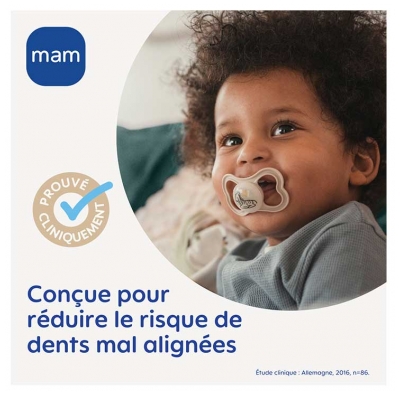 MAM Sucette Suprême Nuit - 2-6 Mois - Silicone - X2 - Modèle : Chat et Cerises