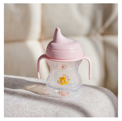 MAM Comme un Grand Tasse Avec Anses 190 ml Dès 6 Mois - Couleur : Rose Tigre