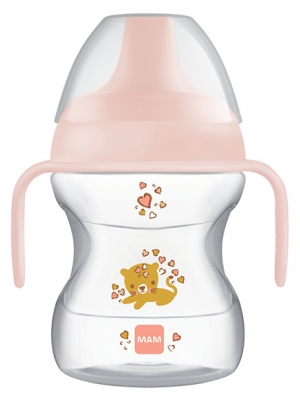 MAM Comme un Grand Tasse Avec Anses 190 ml Dès 6 Mois - Couleur : Rose Tigre