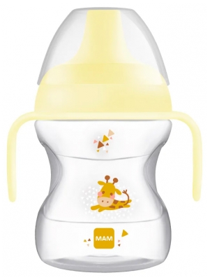 MAM Comme un Grand Tasse Avec Anses 190 ml Dès 6 Mois - Couleur : Jaune Girafe
