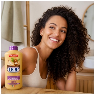 Dop Shampoing 2en1 Nourrissant Karité pour les Cheveux Bouclés à Frisés 500 ml