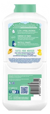 Dop P'tit DOP Shampoing Hypoallergénique 2en1 Ultra Démêlant Amande Douce 480 ml