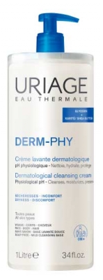 Uriage Derm-Phy Crème Lavante Dermatologique Visage Corps et Cheveux 1 L