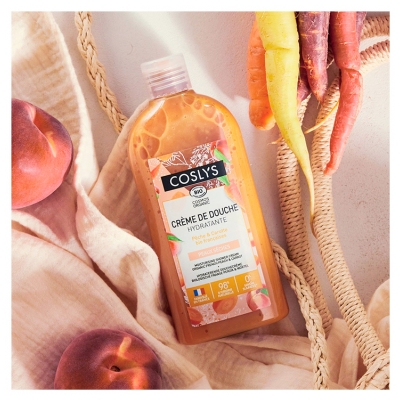 Coslys Crème de Douche Hydratante Pêche & Ingrédients Revalorisés Toutes Peaux Bio 250 ml