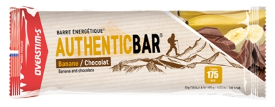 Overstims Barre Authentic Bar Chocolat Noisette - Saveur : Banane - Chocolat