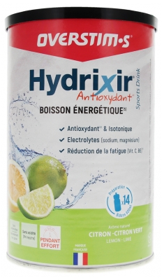 Overstims Hydrixir Antioxydant Préparation pour Boisson 600 g - Saveur : Citron - Citron Vert