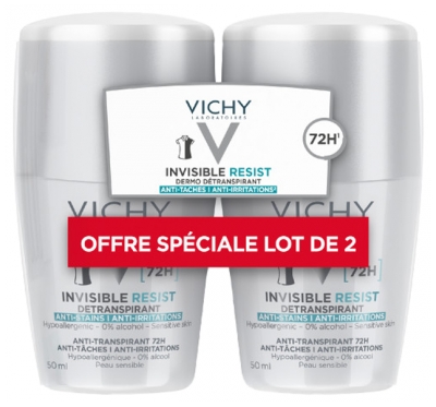 Vichy Déodorant Invisible Resist Dermo-Détranspirant 72H 2 x 50 ml