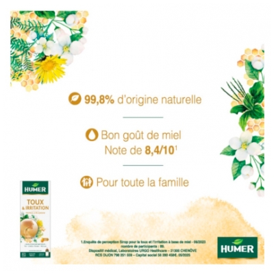 Humer Toux & Irritation Goût Miel 100 ml