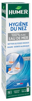 Humer Spray Hygiène du Nez - 100% Eau de Mer - Adulte (+15 ans) - Double Embout 150 ml