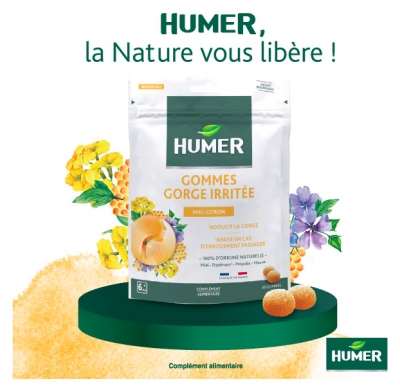 Humer Gommes Gorge Irritée Miel Citron 30 Gommes à Sucer