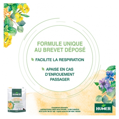Humer Gommes Gorge Irritée Menthe Eucalyptus 30 Gommes à Sucer