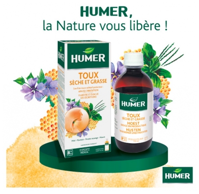 Humer Sirop Toux - Miel Plantain Réglisse - Soulage la Toux Sèche et Grasse - 170 ml