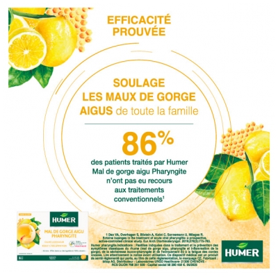 Pastilles pour le mal de gorge à base de miel et de citron - Boîte de 20 : Soulagement rapide