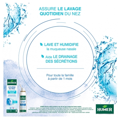 Humer Hygiène du Nez Quotidienne Eau de Mer Micro Diffusion Douce 100 ml