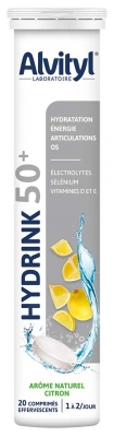 Alvityl Hydrink 50+ Goût Citron 20 Comprimés Effervescents
