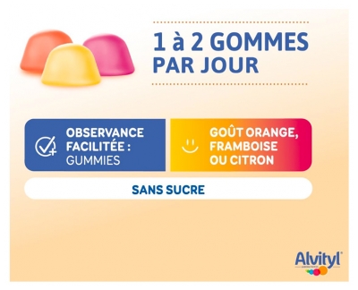 Alvityl Énergie 8 Vitamines Énergie Physique et Mentale 50 Gummies