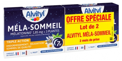 Alvityl Méla-Sommeil Nuit Sans Accoutumance Lot de 2 x 30 Gélules