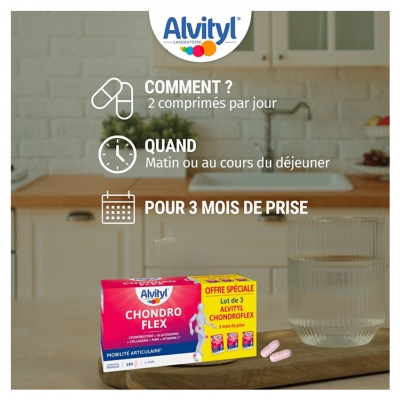 Alvityl Chondroflex - 5 Éléments Essentiels - Mobilité Articulaire - Dès 18 Ans - 90 Jours de Prise Renouvelable