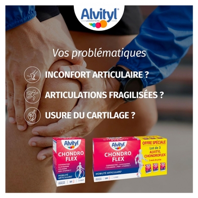 Alvityl Chondroflex - 5 Éléments Essentiels - Mobilité Articulaire - Dès 18 Ans - 90 Jours de Prise Renouvelable