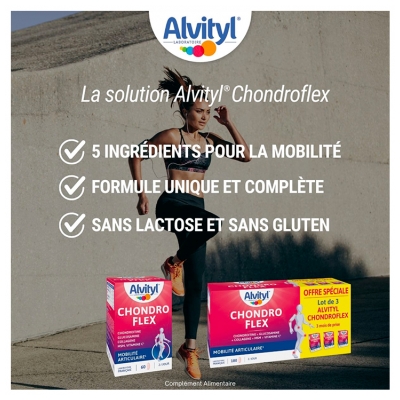 Alvityl Chondroflex - 5 Éléments Essentiels - Mobilité Articulaire - Dès 18 Ans - 90 Jours de Prise Renouvelable