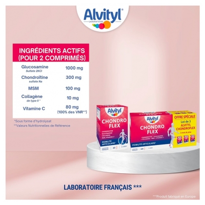 Alvityl Chondroflex - 5 Éléments Essentiels - Mobilité Articulaire - Dès 18 Ans - 90 Jours de Prise Renouvelable